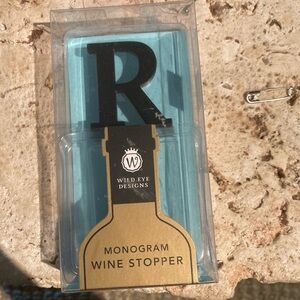 Wine Stopper - Black Letter R - NIB